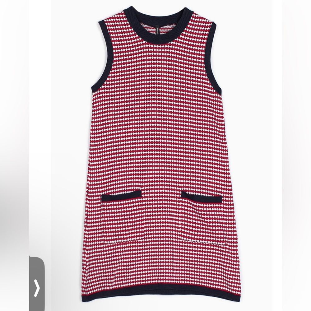 Stradivarius Women's Sleeveless Dress Geometric Print Size Medium Front Pockets